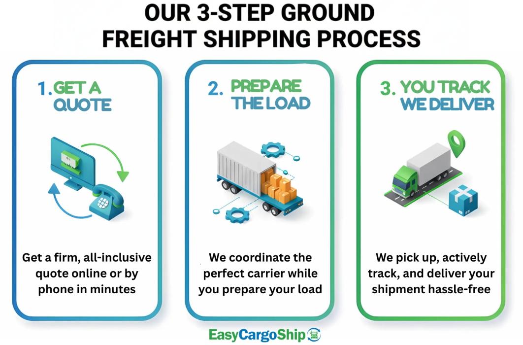 3 steps ground freight shipping process