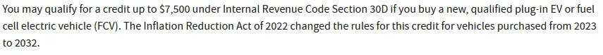 Qualify for Credit if you purchase an electric vehicle